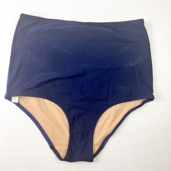 Araks High Waisted Full Coverage Swim Bikini Bottom Size XS Blue Cutout Back - Picture 2 of 7